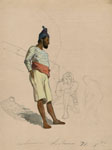 ALESSANDRO BALDUINO, Charcoal Sellers in Lisbon, grey ink and watercolour